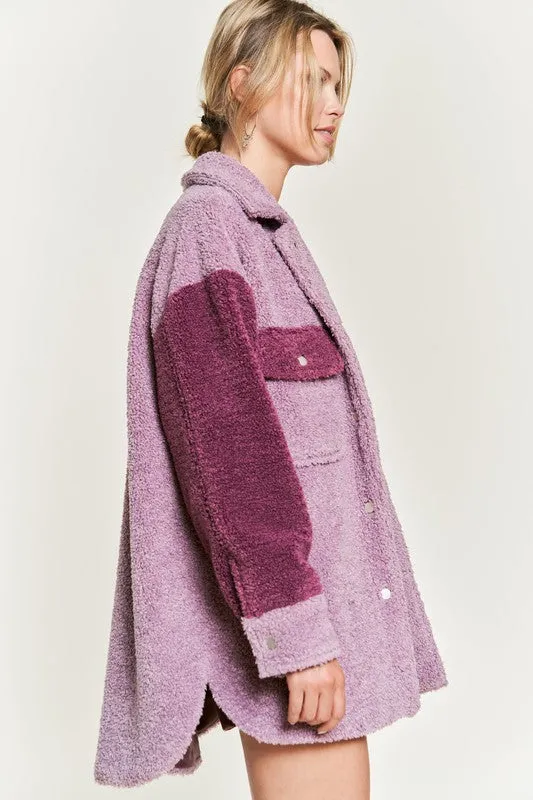 Color Block Sherpa Jacket