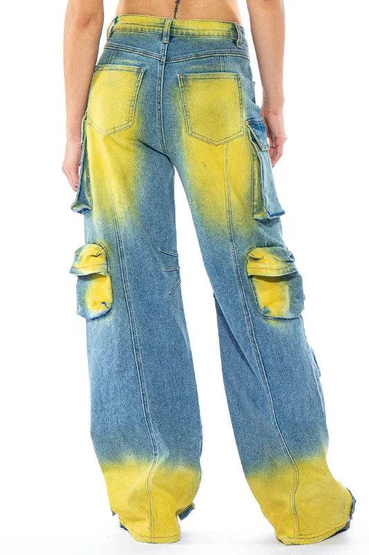 Color Painted Cargo Jeans (C4)