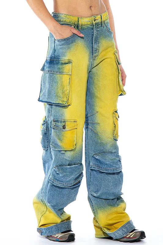 Color Painted Cargo Jeans (C4)