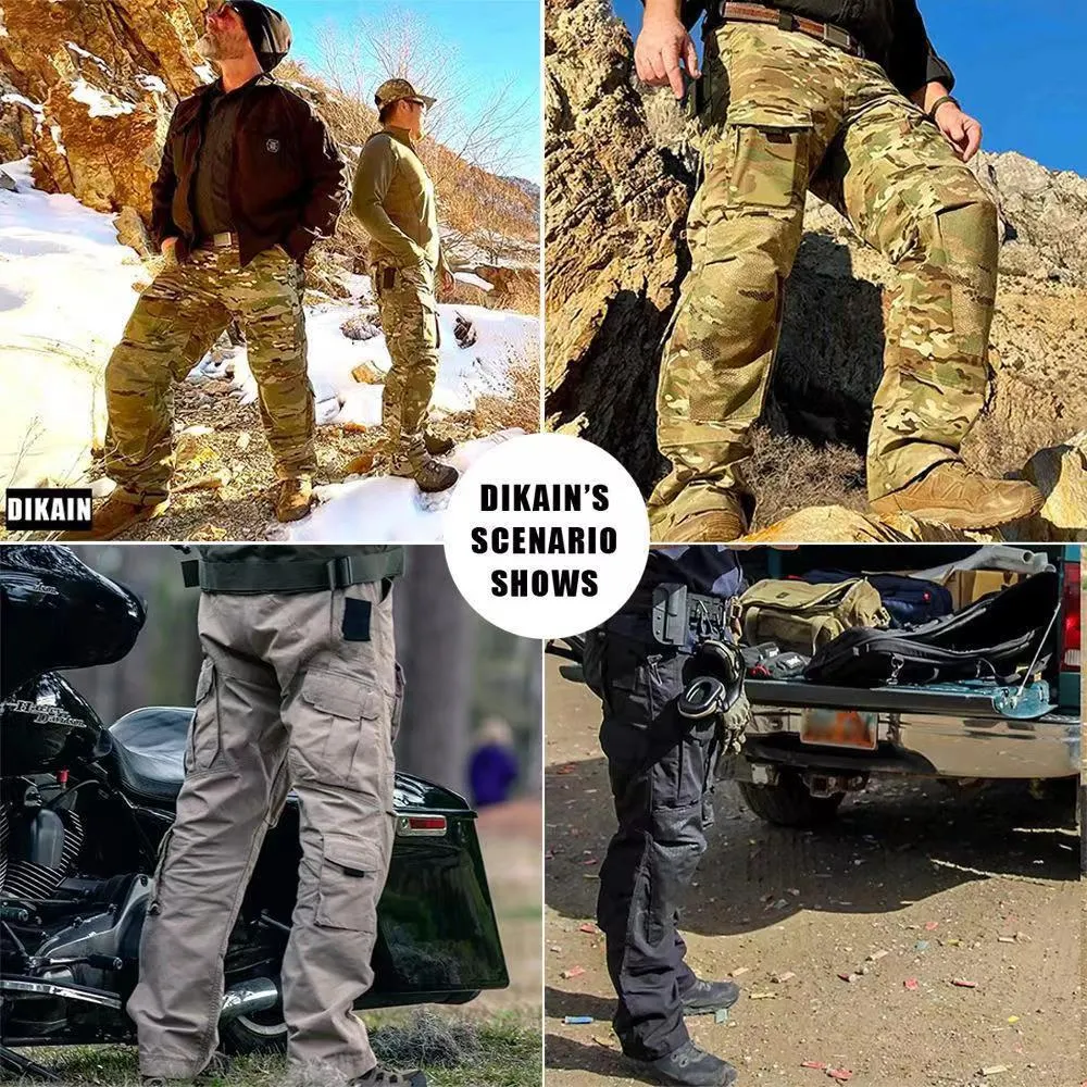 Combat Cargo Men's Tactical Pocket Pants in Khaki Camo