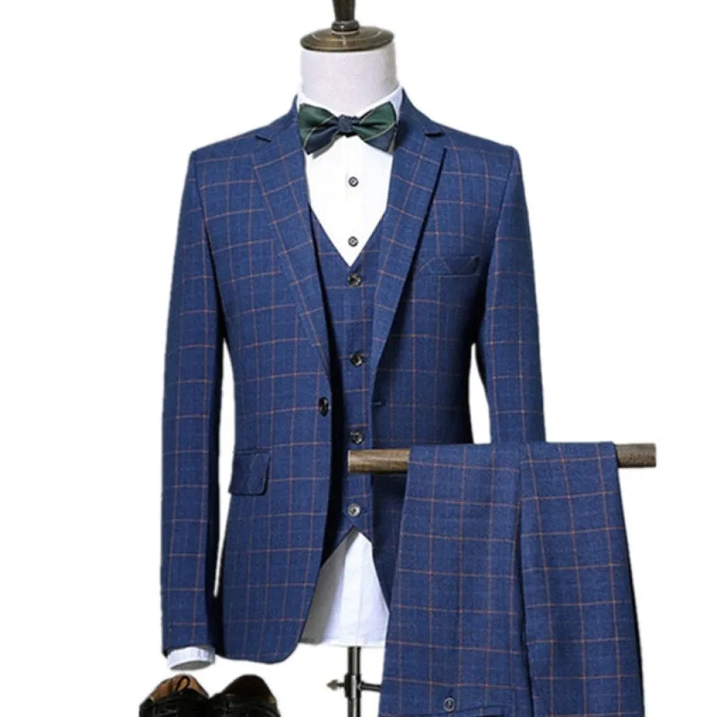 ContiNent 33 Blazers Pants Vest Sets Spring Autumn New Fashion Suits / Men's Casual Business Plaid 3 Piece Suit Jacket Coat Trousers