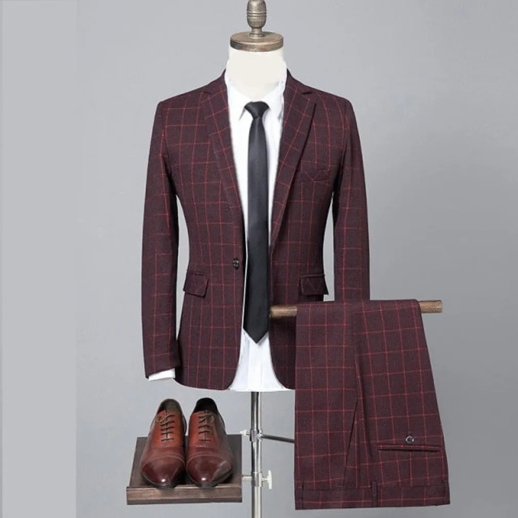 ContiNent 33 Blazers Pants Vest Sets Spring Autumn New Fashion Suits / Men's Casual Business Plaid 3 Piece Suit Jacket Coat Trousers