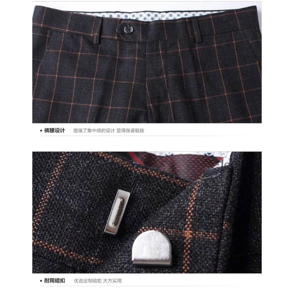 ContiNent 33 Blazers Pants Vest Sets Spring Autumn New Fashion Suits / Men's Casual Business Plaid 3 Piece Suit Jacket Coat Trousers