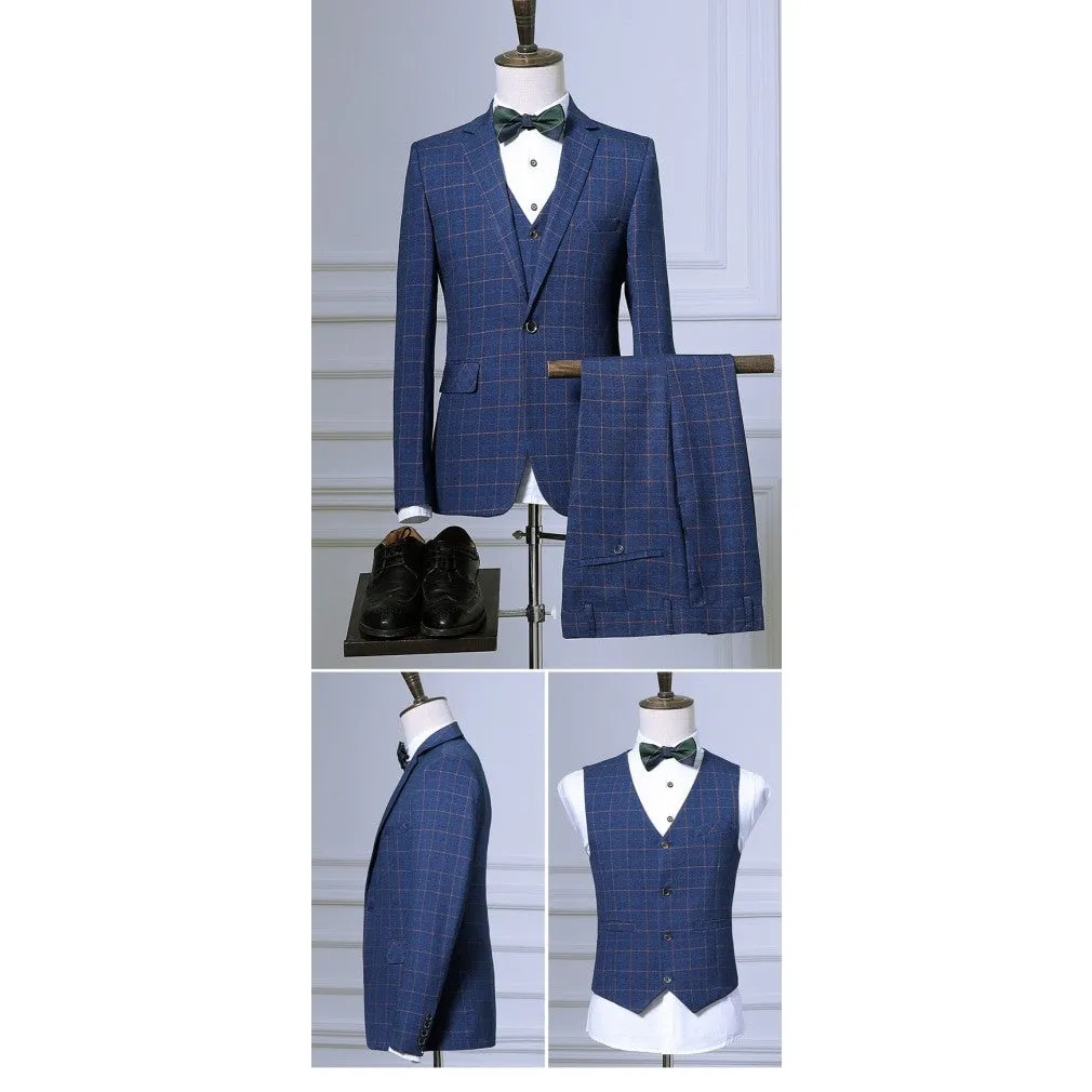 ContiNent 33 Blazers Pants Vest Sets Spring Autumn New Fashion Suits / Men's Casual Business Plaid 3 Piece Suit Jacket Coat Trousers