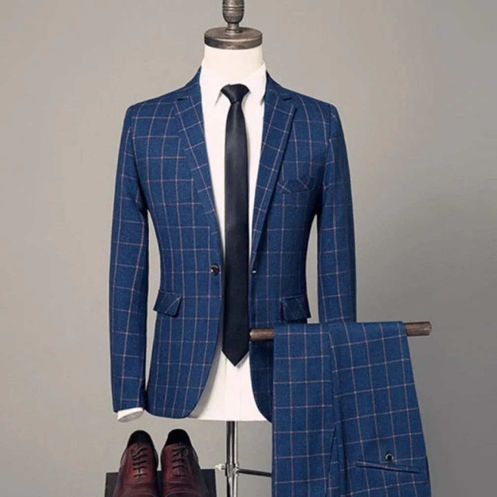 ContiNent 33 Blazers Pants Vest Sets Spring Autumn New Fashion Suits / Men's Casual Business Plaid 3 Piece Suit Jacket Coat Trousers