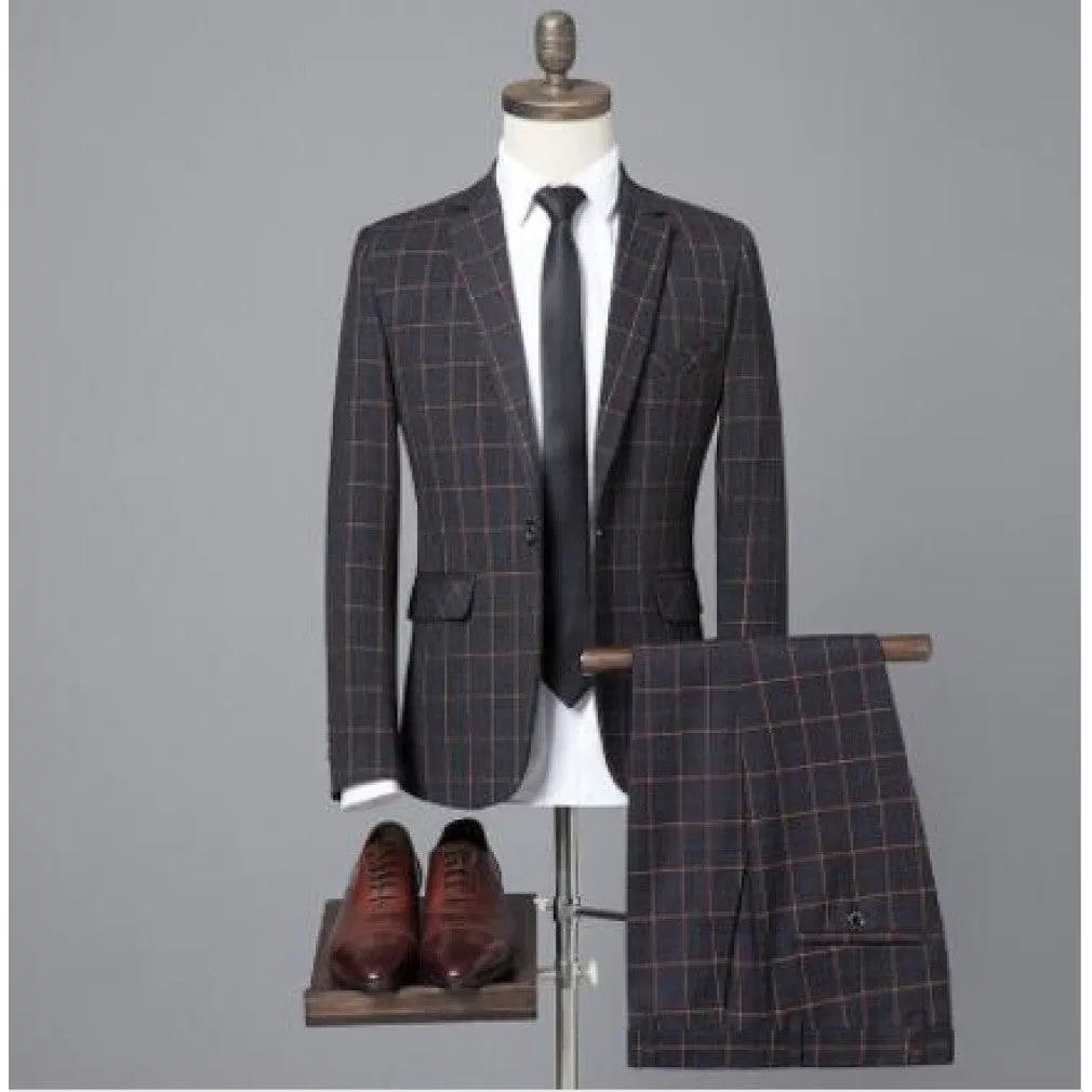 ContiNent 33 Blazers Pants Vest Sets Spring Autumn New Fashion Suits / Men's Casual Business Plaid 3 Piece Suit Jacket Coat Trousers