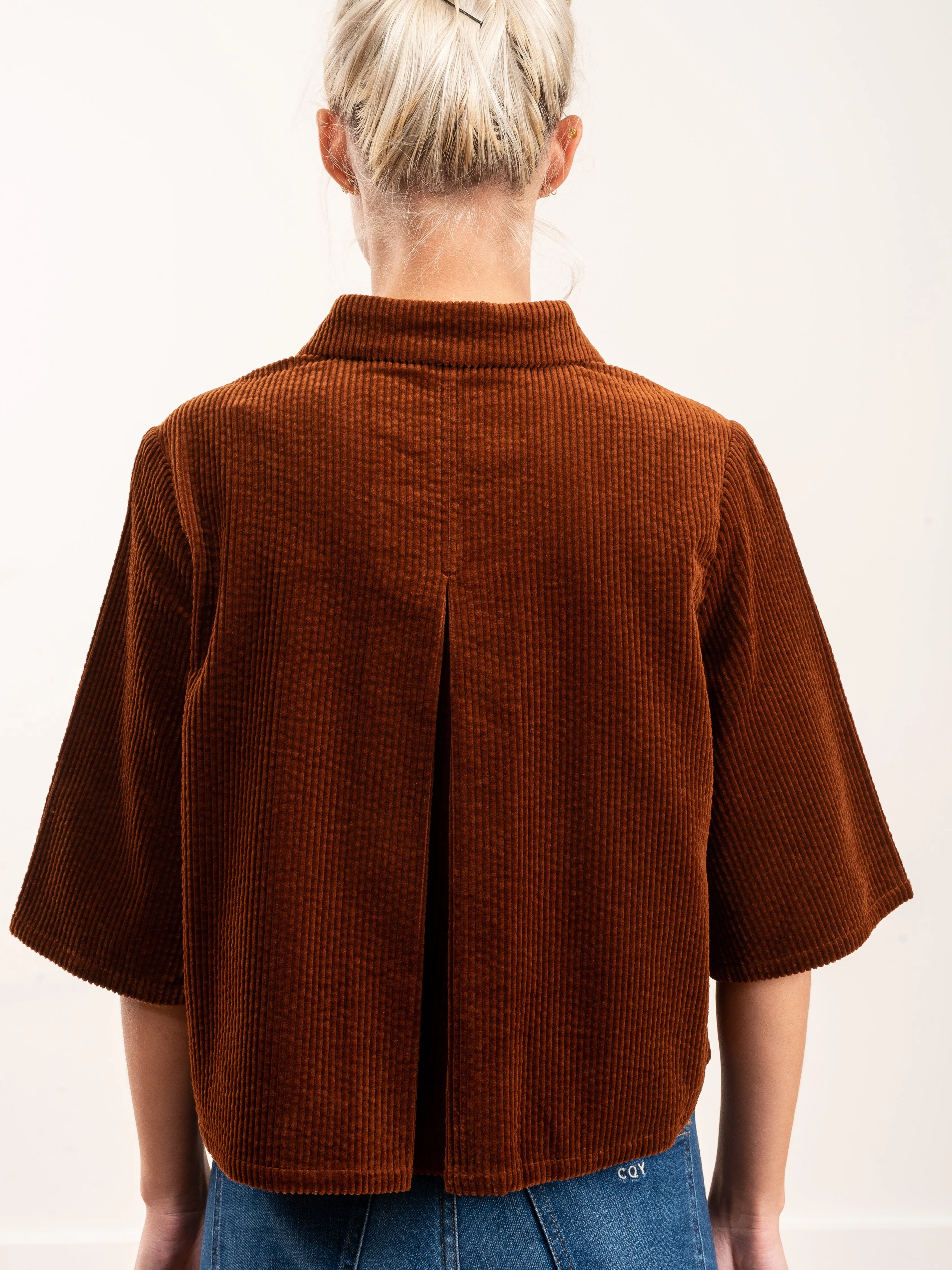 corduroy back pleat - rust