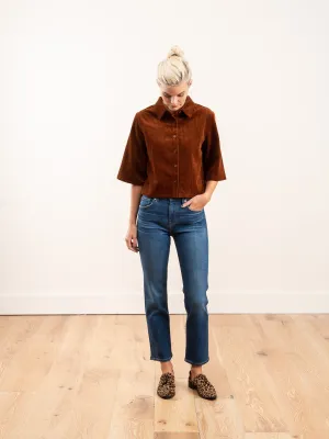 corduroy back pleat - rust