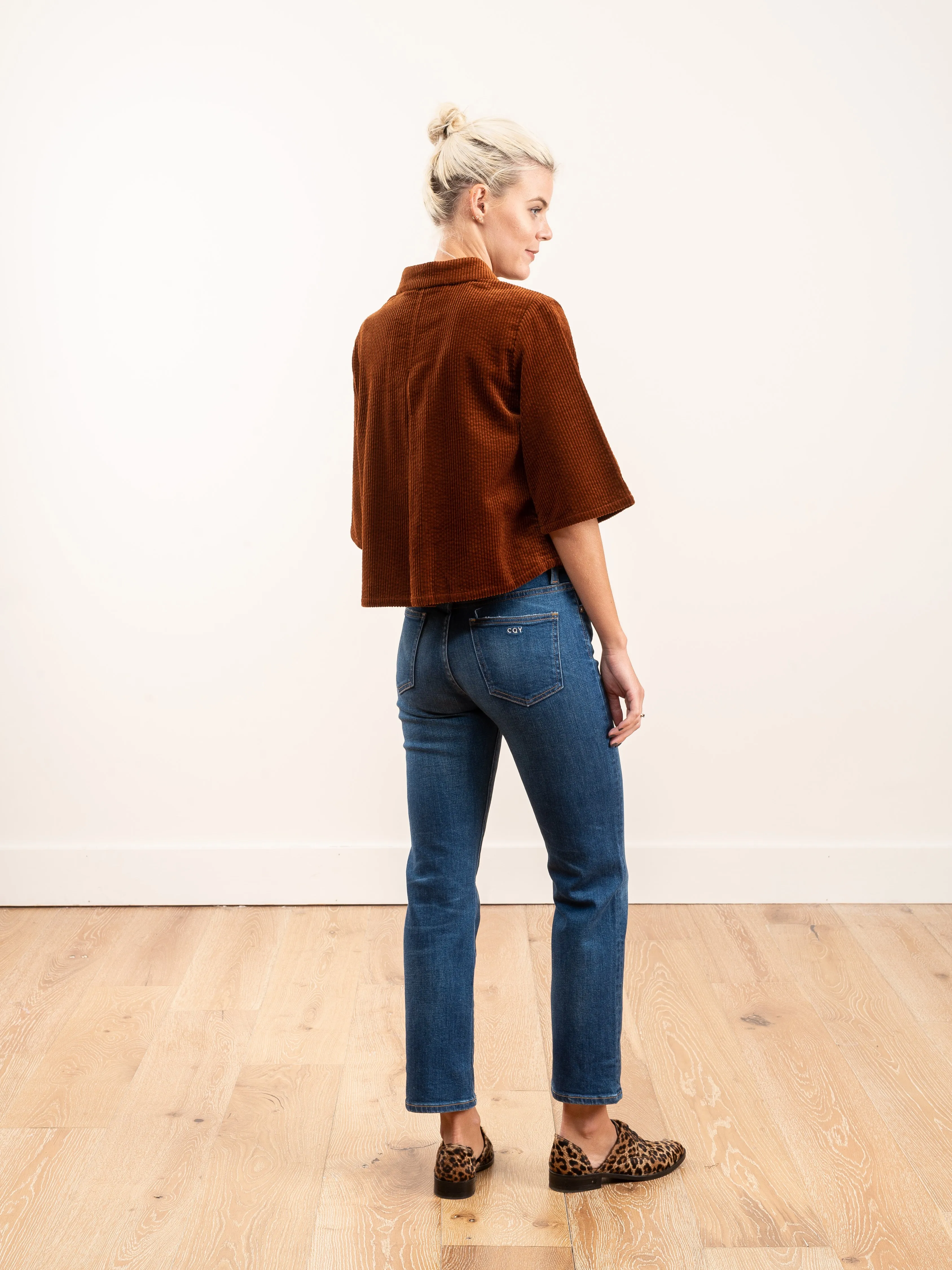 corduroy back pleat - rust