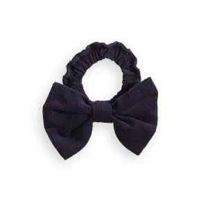 Corduroy Bow Scrunchie -- Navy