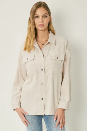Corduroy button down long sleeve