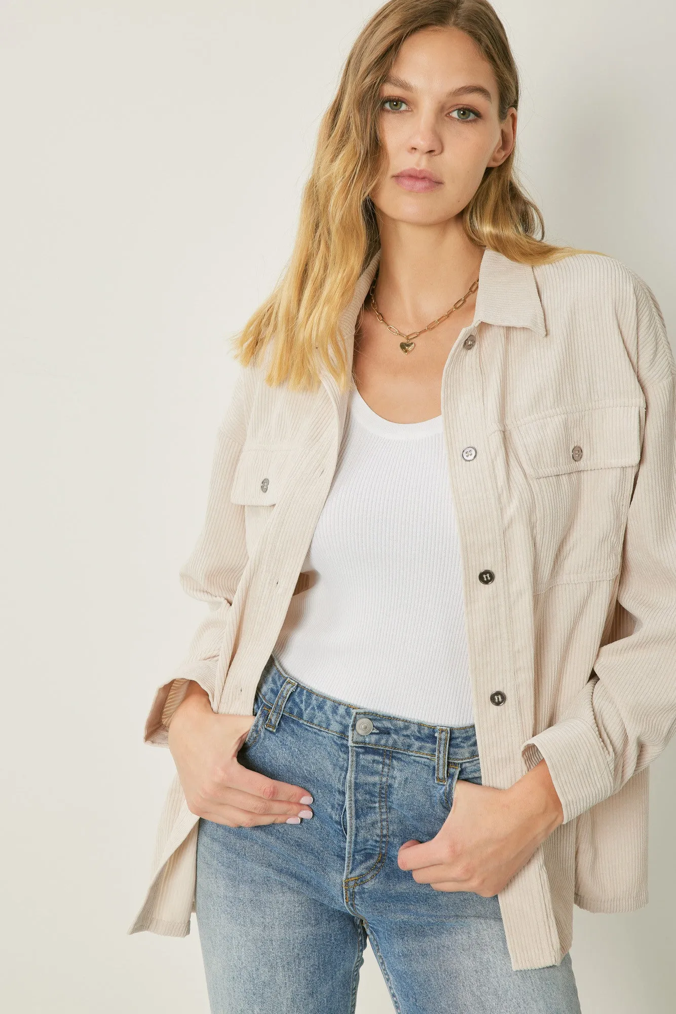 Corduroy button down long sleeve