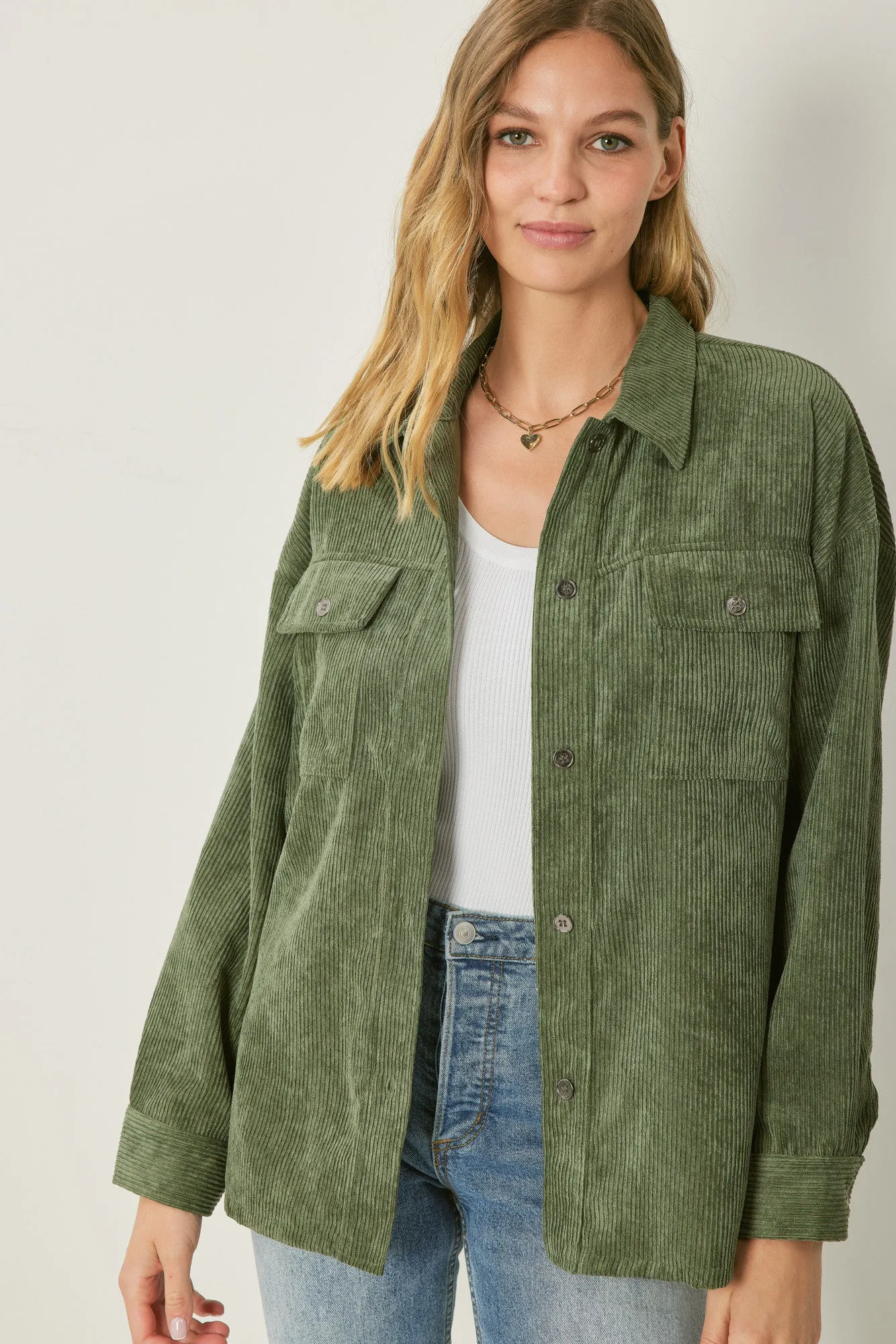 Corduroy button down long sleeve