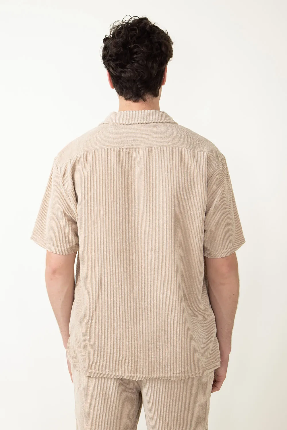 Corduroy Button Up Shirt for Men in Tan | SW35-FW3-TAN