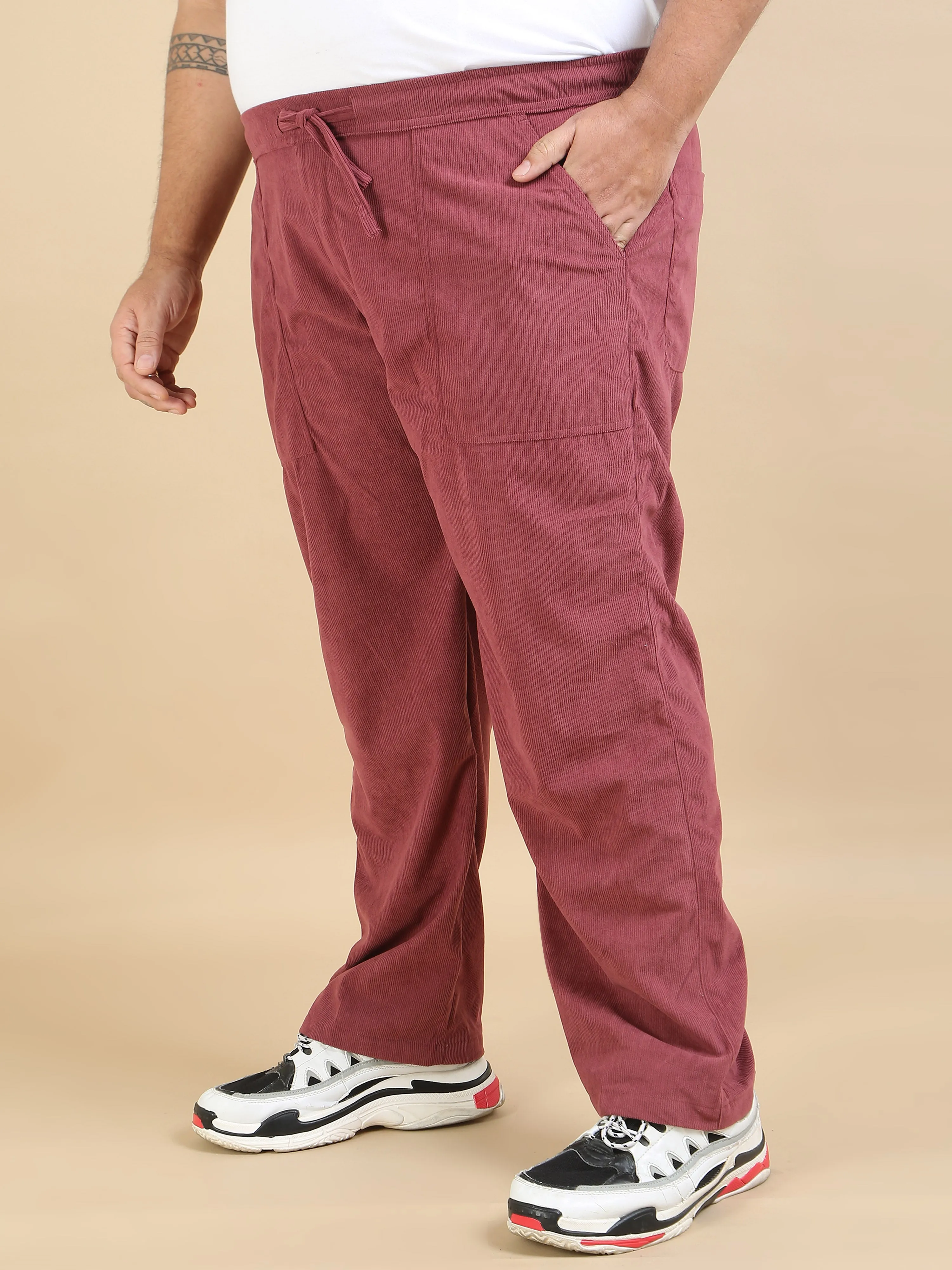 Corduroy Copper Rust Plus size Trouser