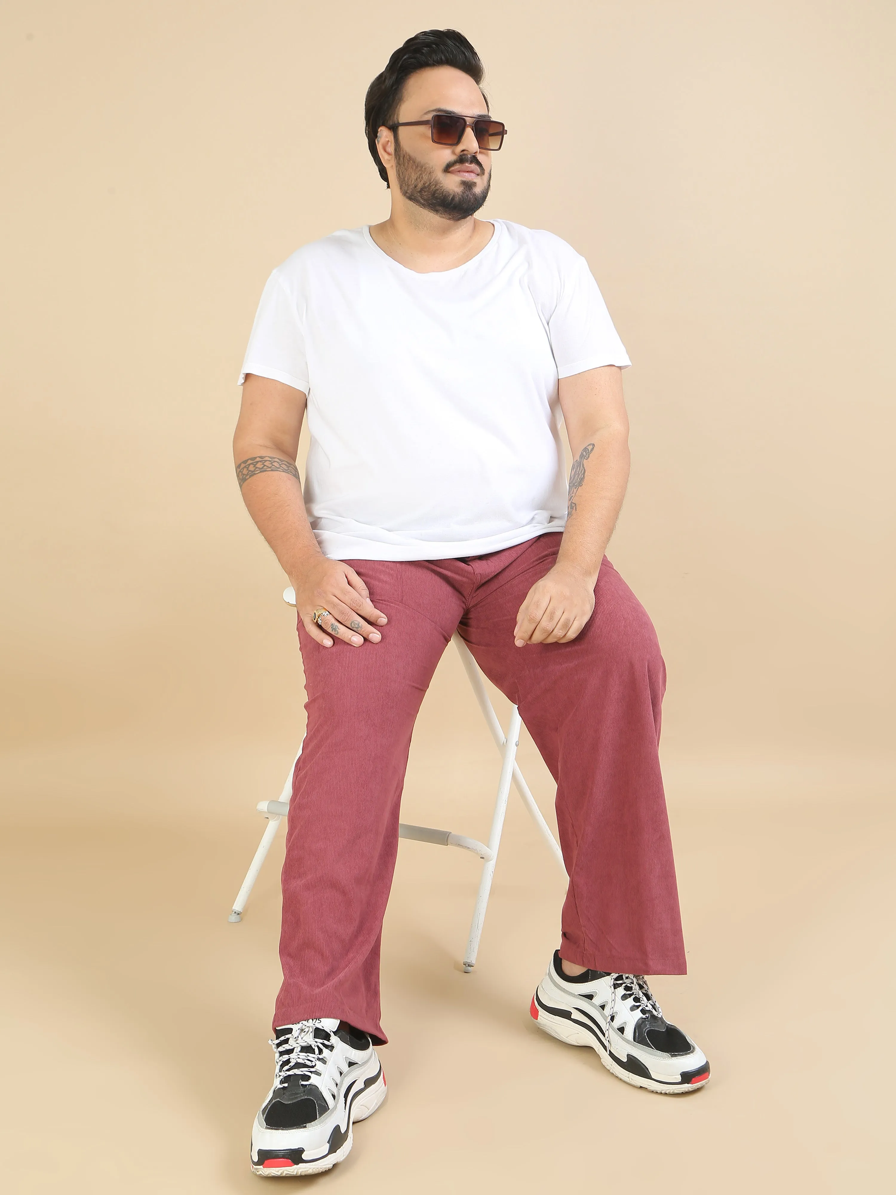 Corduroy Copper Rust Plus size Trouser