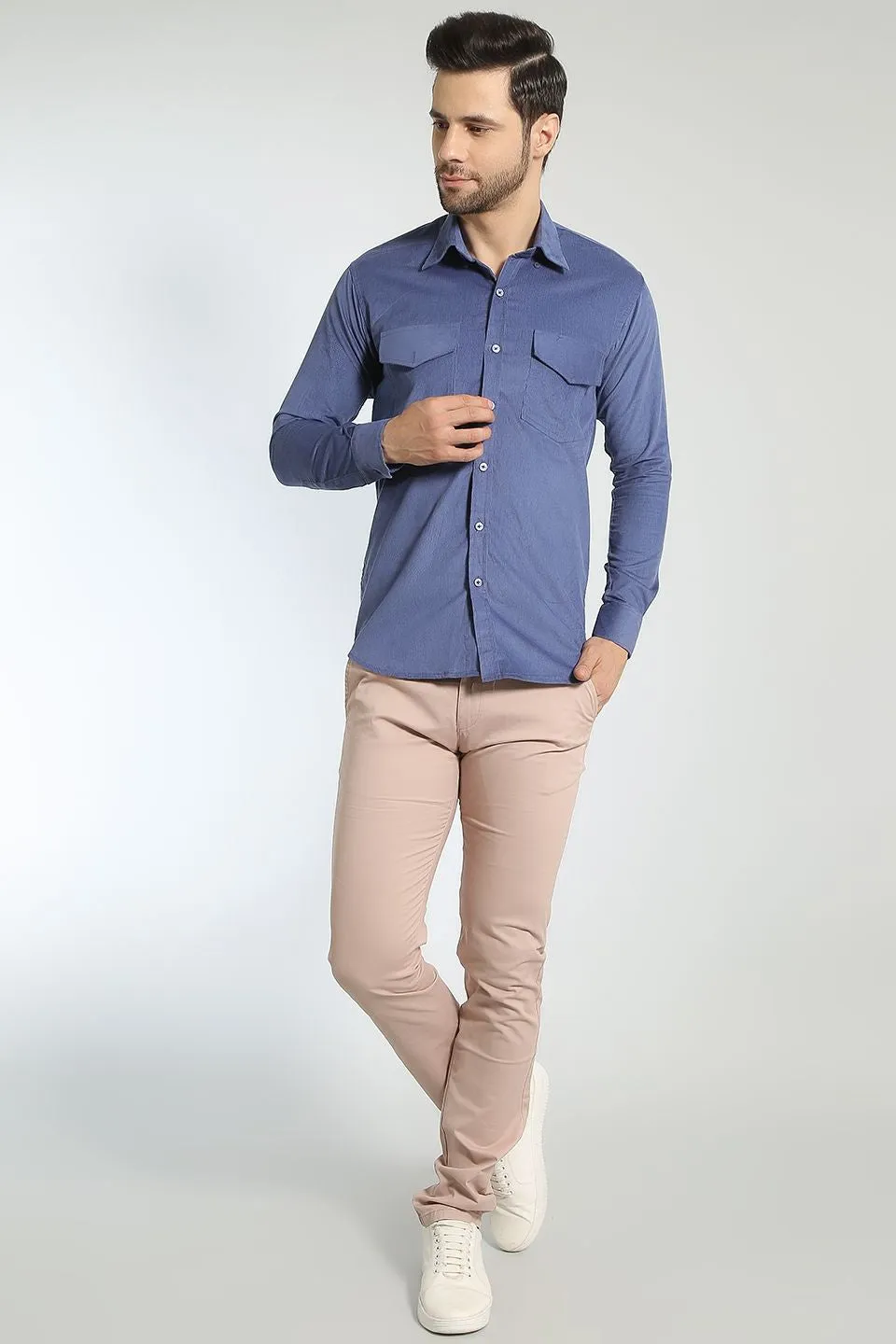 Corduroy Cotton Blue Shirt