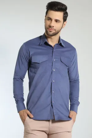 Corduroy Cotton Blue Shirt