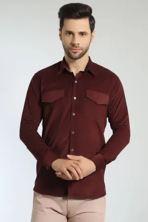 Corduroy Cotton Maroon Shirt