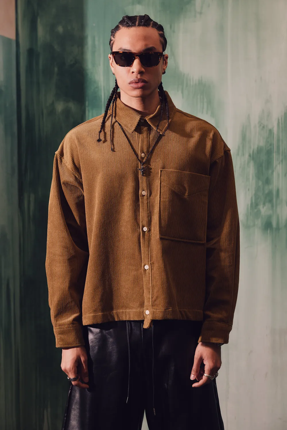 Corduroy Crop Shirt Jacket