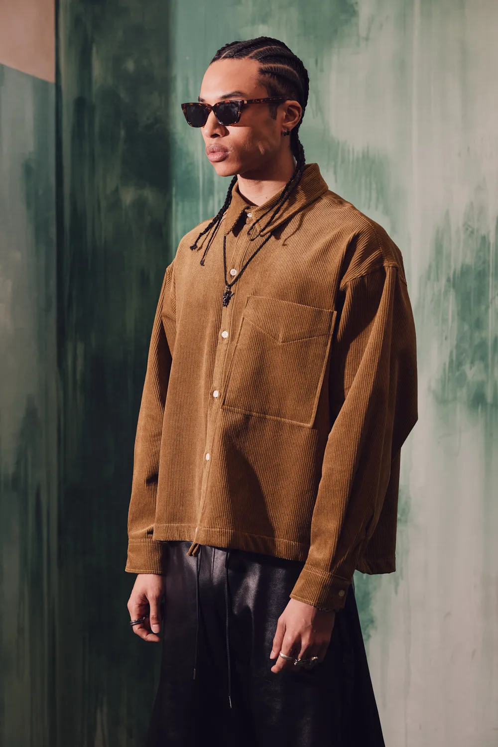 Corduroy Crop Shirt Jacket