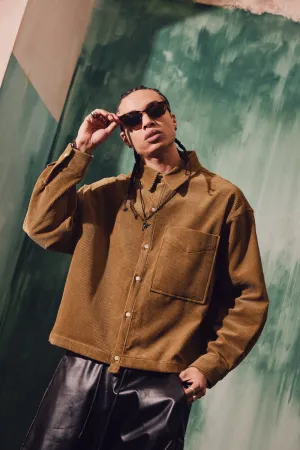 Corduroy Crop Shirt Jacket