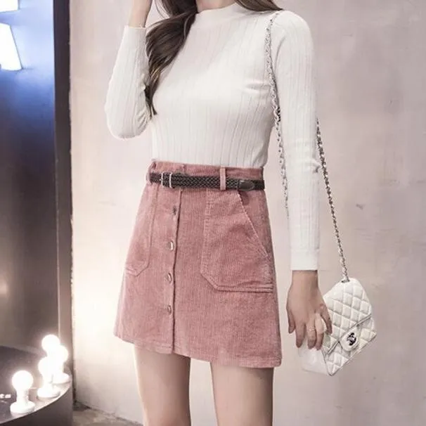Corduroy Mini Skirt