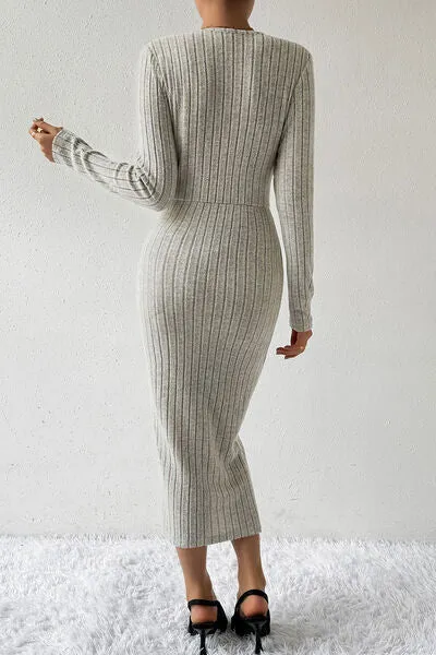 Cosima® | Midi dress with long sleeves and wrap detail