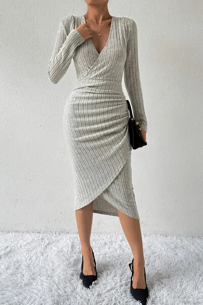 Cosima® | Midi dress with long sleeves and wrap detail