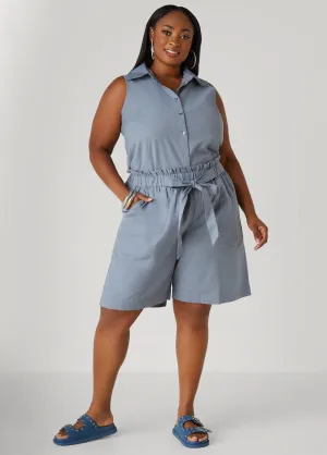 Cotton And Linen Blend Shorts