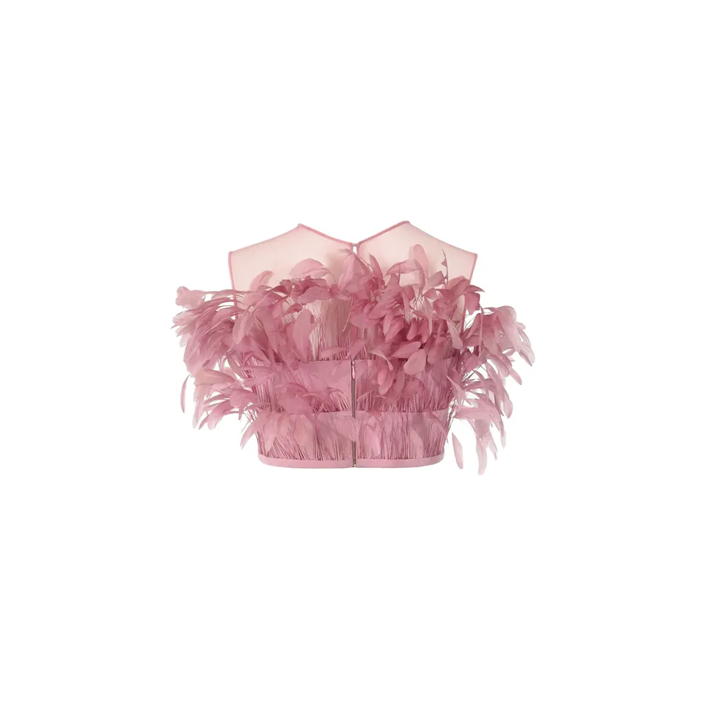 Cotton Candy Pink Featherd Top