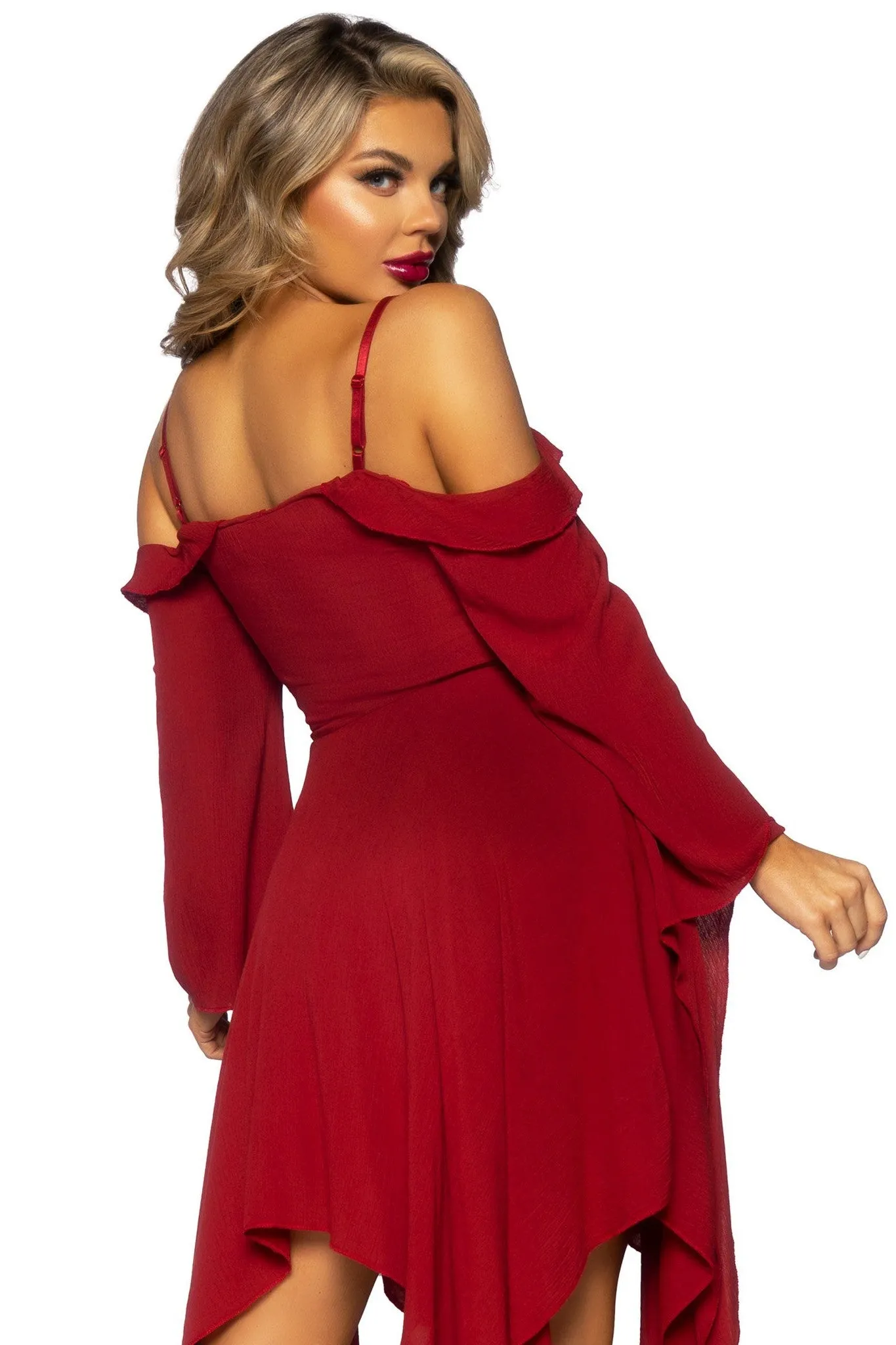 Cotton Gauze Bell Sleeved Peasant Dress