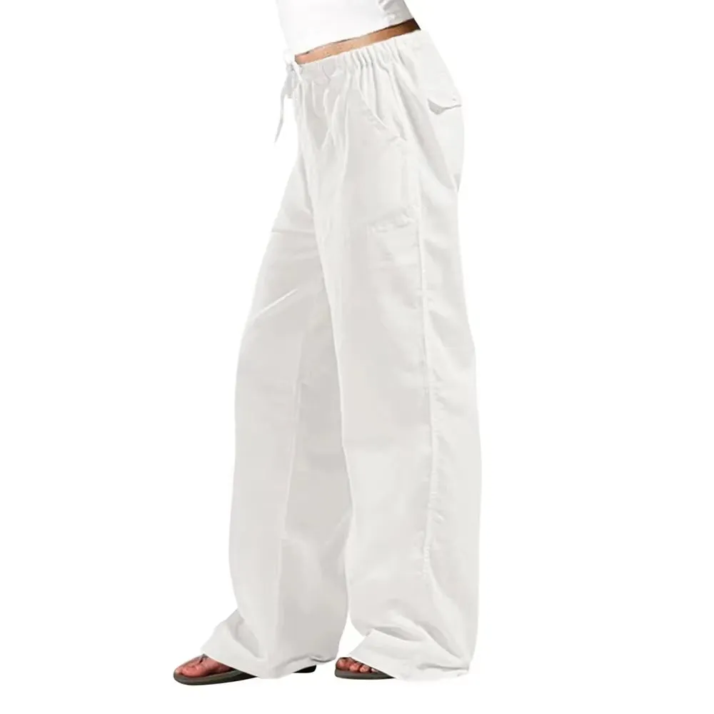 Cotton Linen Pants Hight Waist Loose Oversized