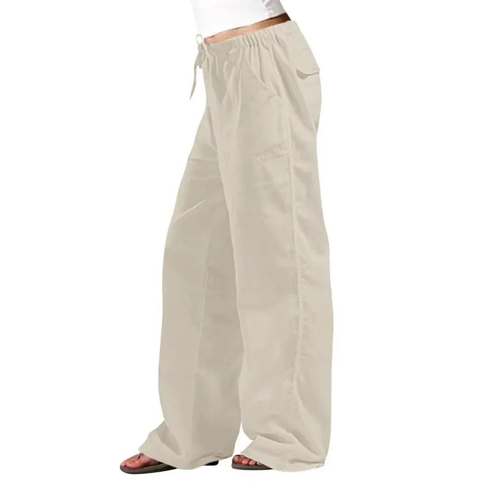 Cotton Linen Pants Hight Waist Loose Oversized