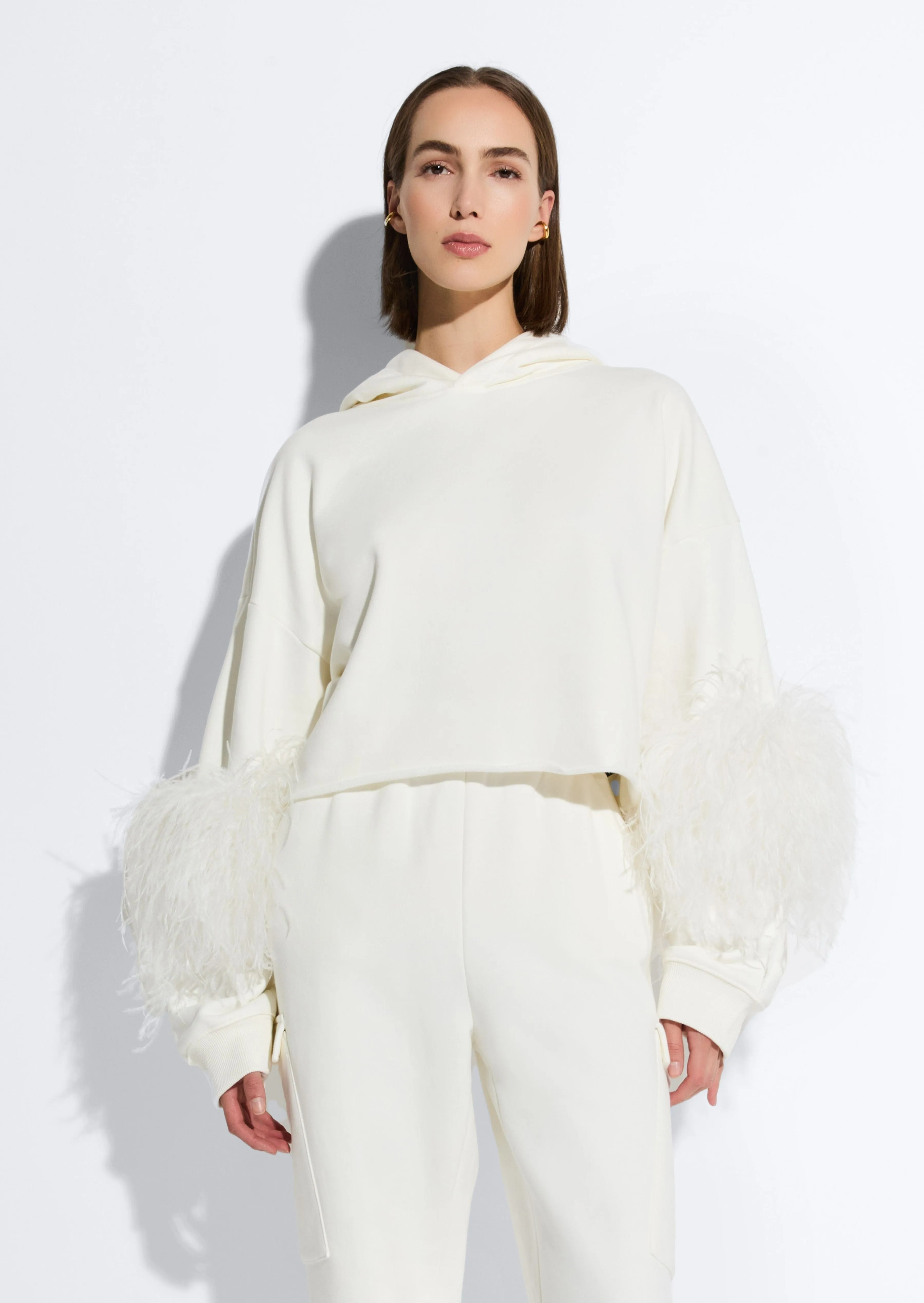 Cotton Sweatshirt With Feathers