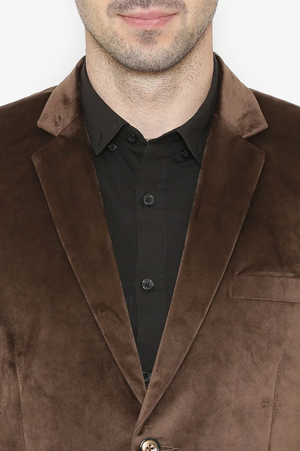 Cotton Velvet Brown Blazers