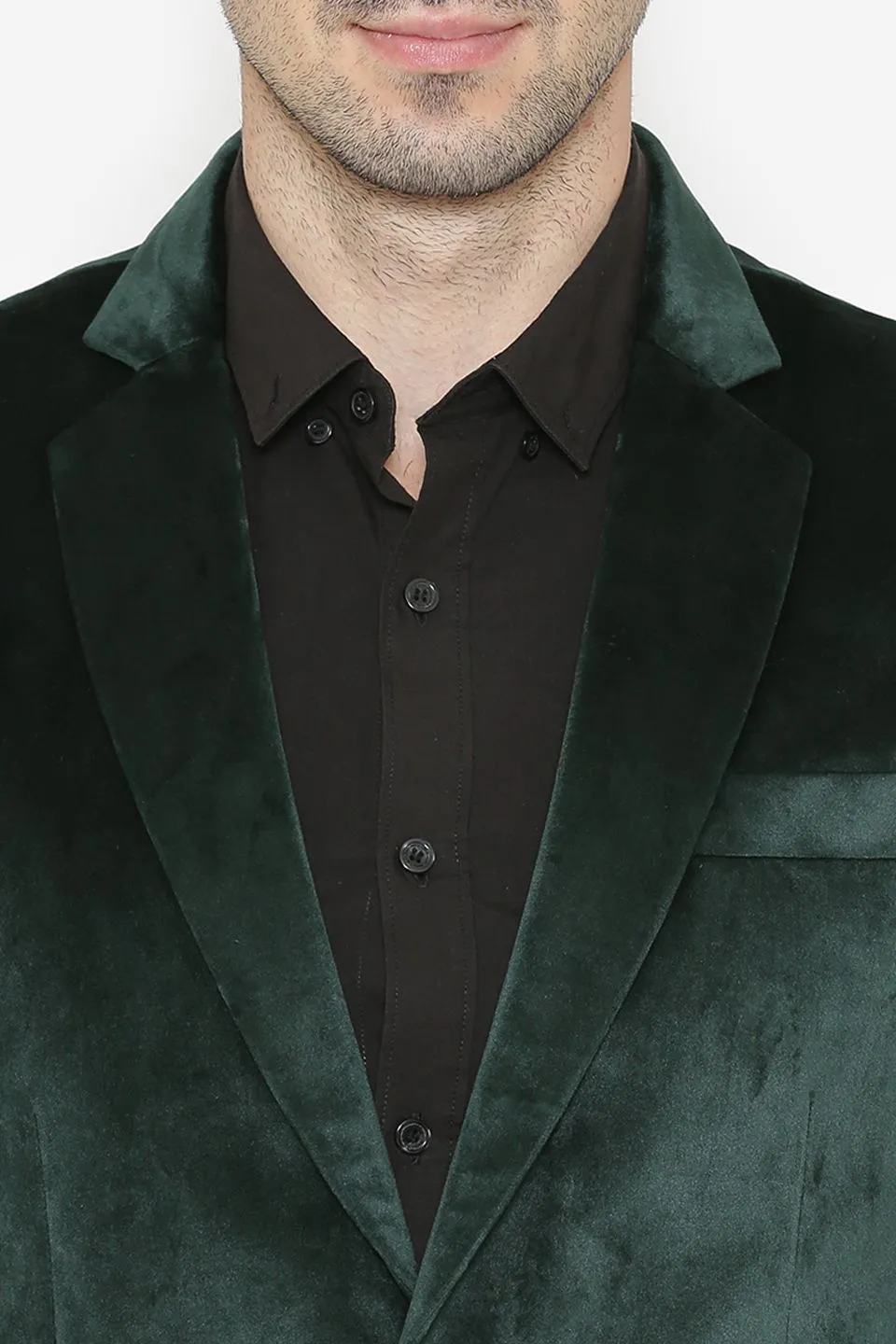 Cotton Velvet Green Blazers