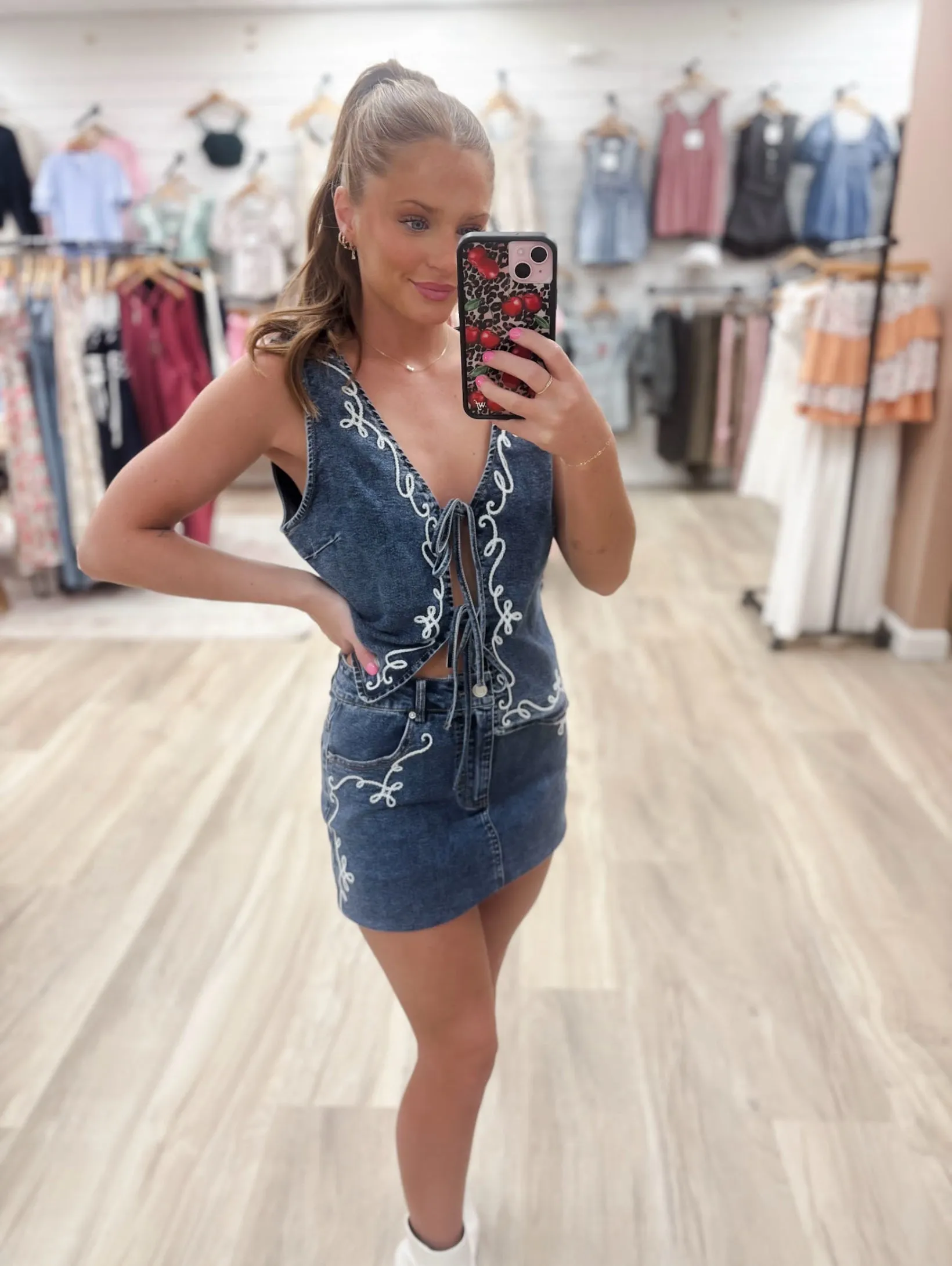Cowgirl Denim Sweetheart Skirt