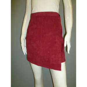 Cranberry Corduroy Wrap Skirt