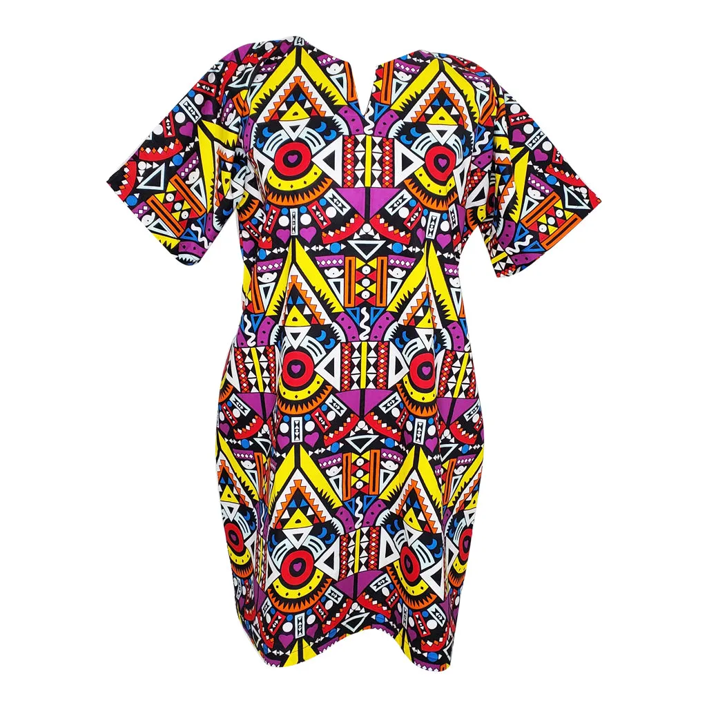 Crazy Black Dashiki Mini Dress