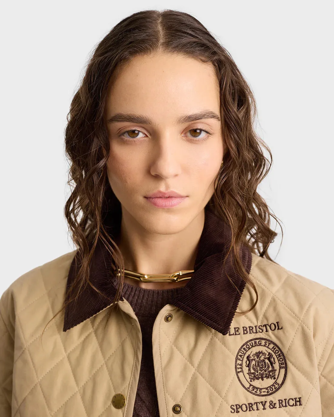 Crest Seal 100th Quilted Jacket  - Beige