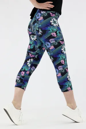 Crocodile Tropics - Casual Capri Leggings