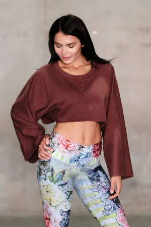 Crop French Terry Sweatshirt - Cognac