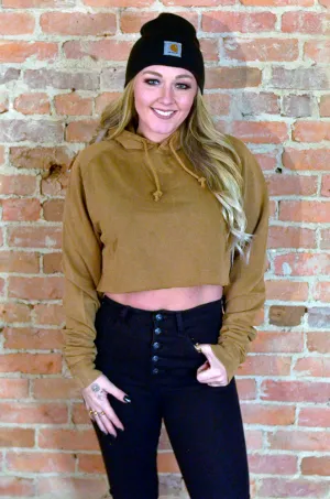 Cropped Mineral Hoodie Camel