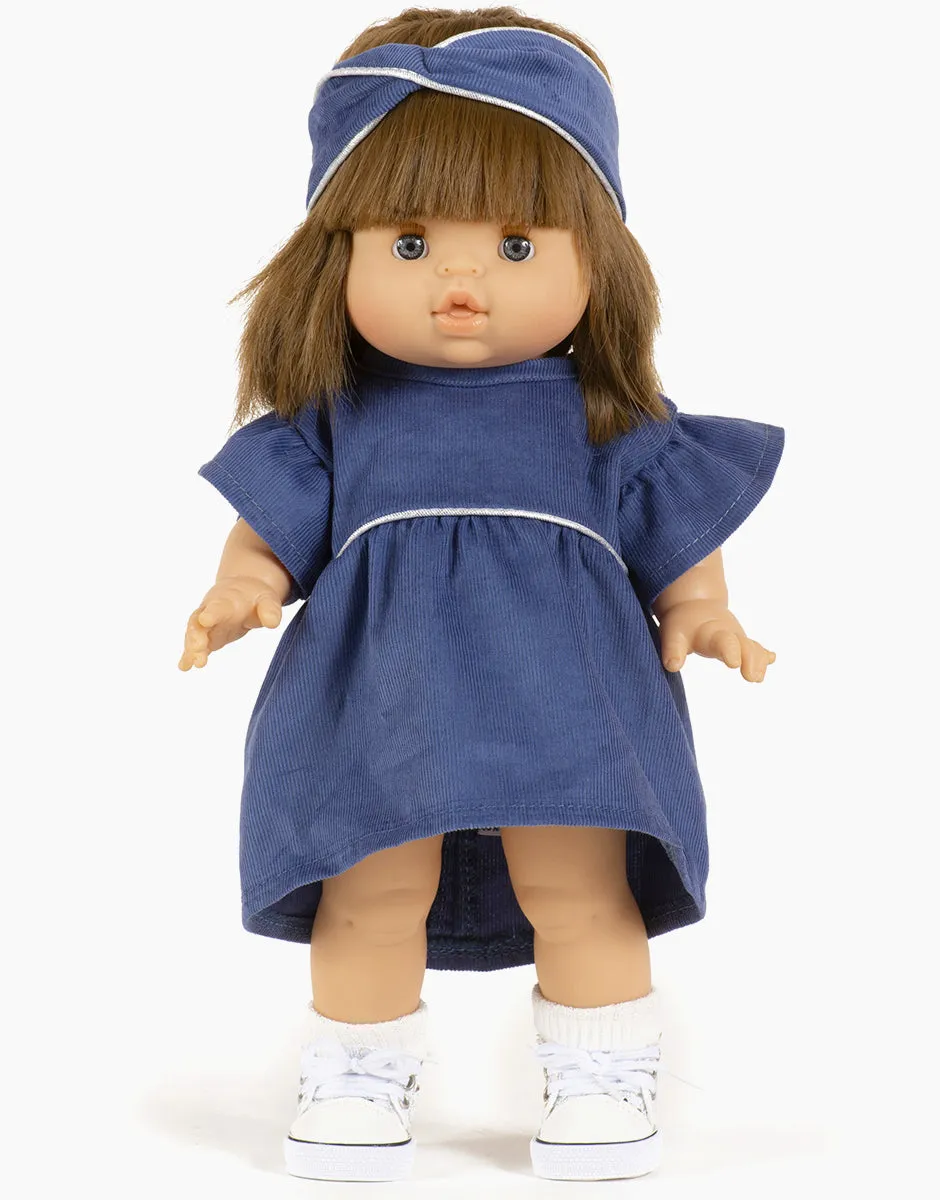 Daisy Dress   Headband - Dark Blue Corduroy