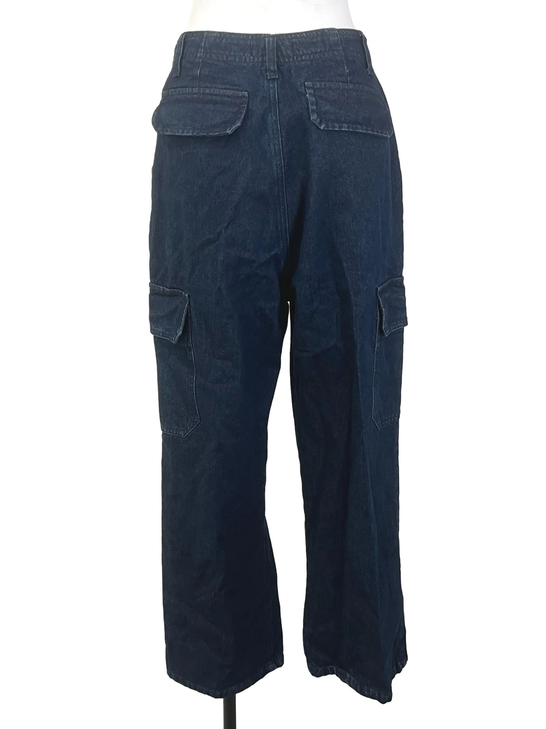 Dark Blue Denim Cargo Pants