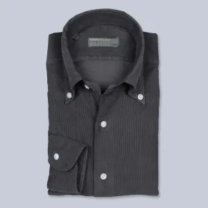 Dark Brown Cotton Corduroy Button Down Shirt
