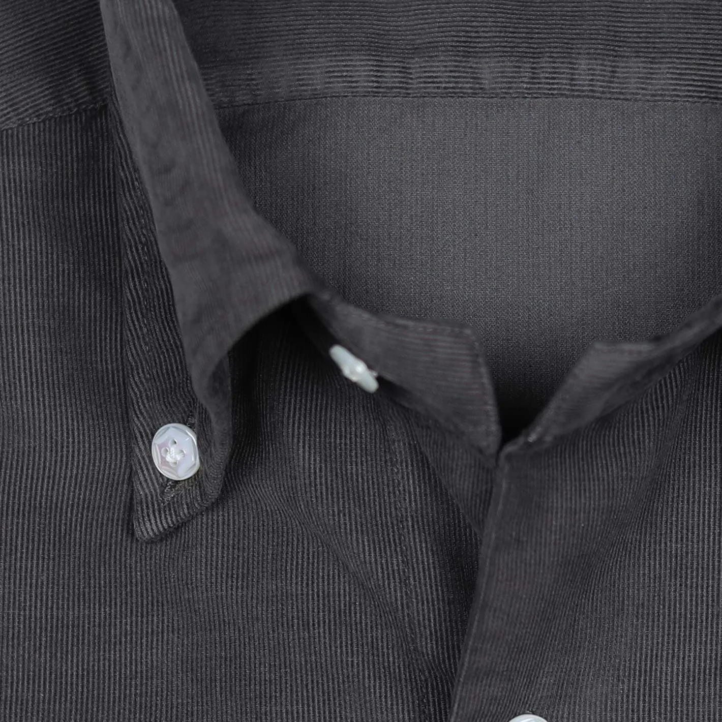 Dark Brown Cotton Corduroy Button Down Shirt