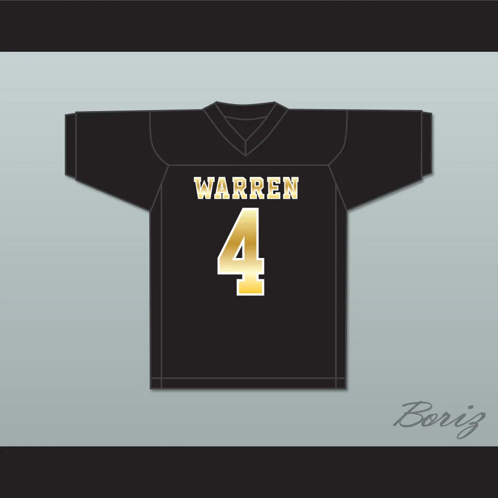 David Bell 4 Warren Central High School Warriors Black Football Jersey 1
