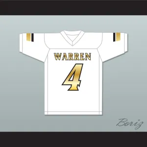 David Bell 4 Warren Central High School Warriors White Football Jersey 2